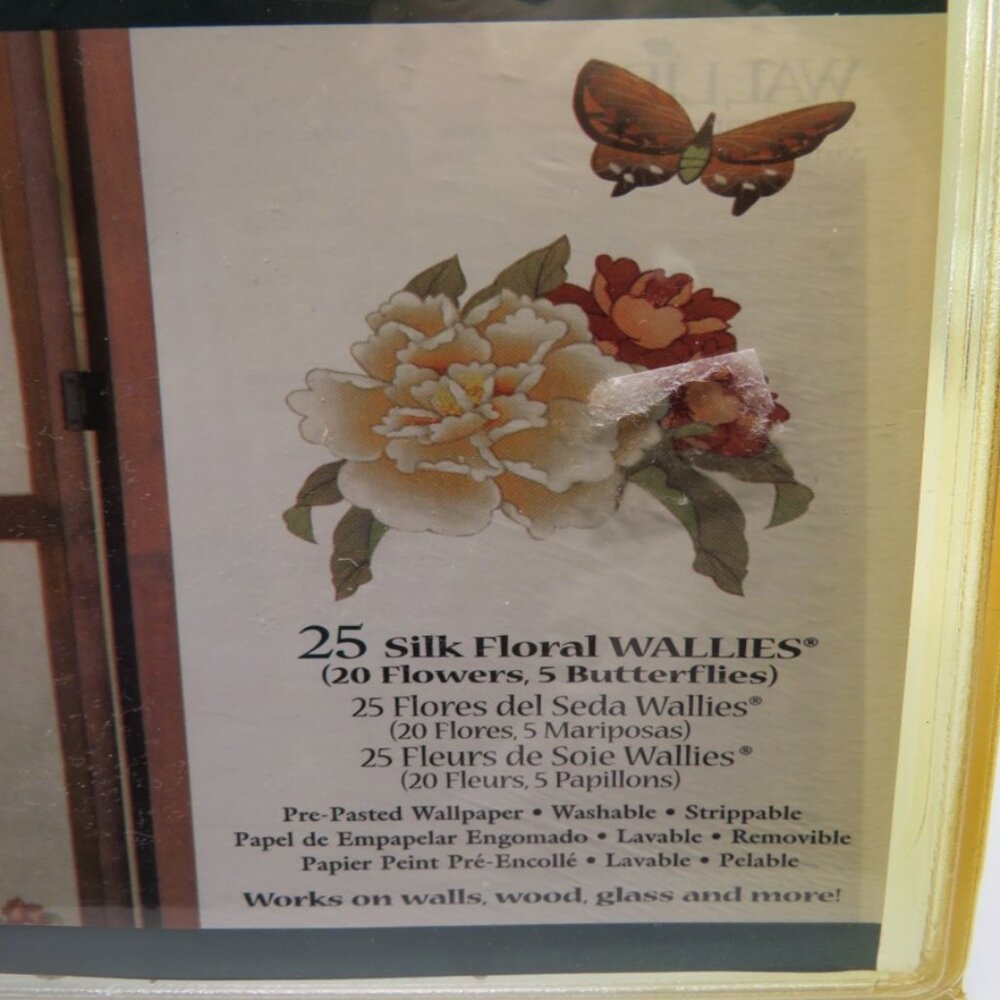 Vintage Wallpaper "Wallies" Images (4) New Packages Rust Flower & Butterfllies